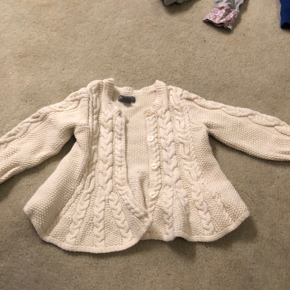 Girls Cream Baby Gap Knitted Cardigan, 18-24 mo.